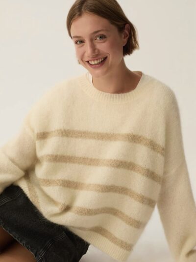 Jersey mohair aleo creme/dore