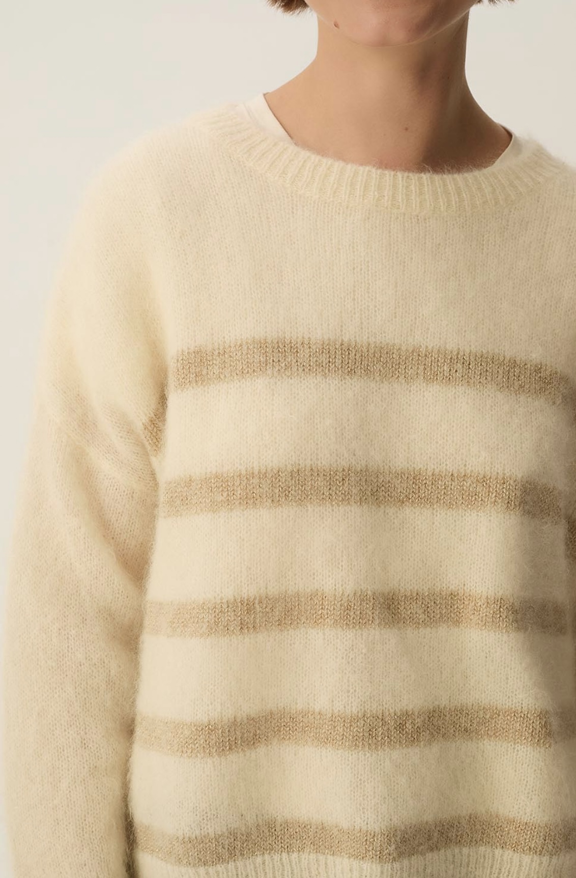 Jersey mohair aleo creme/dore - Imagen 3