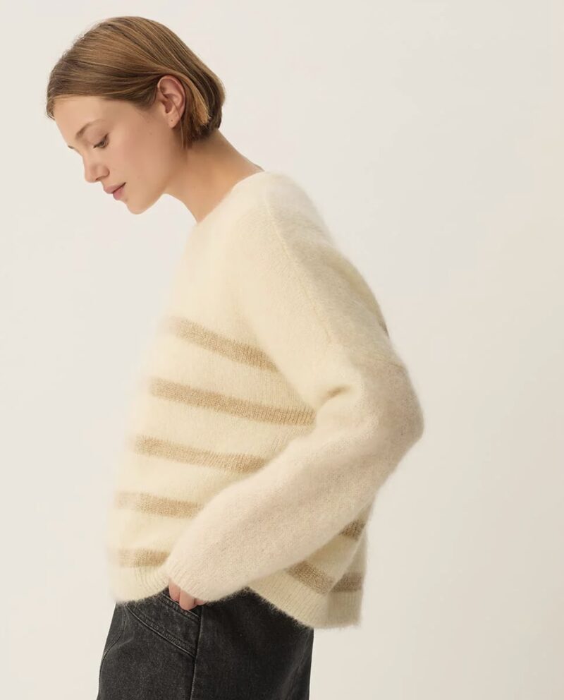 Jersey mohair aleo creme/dore - Imagen 4