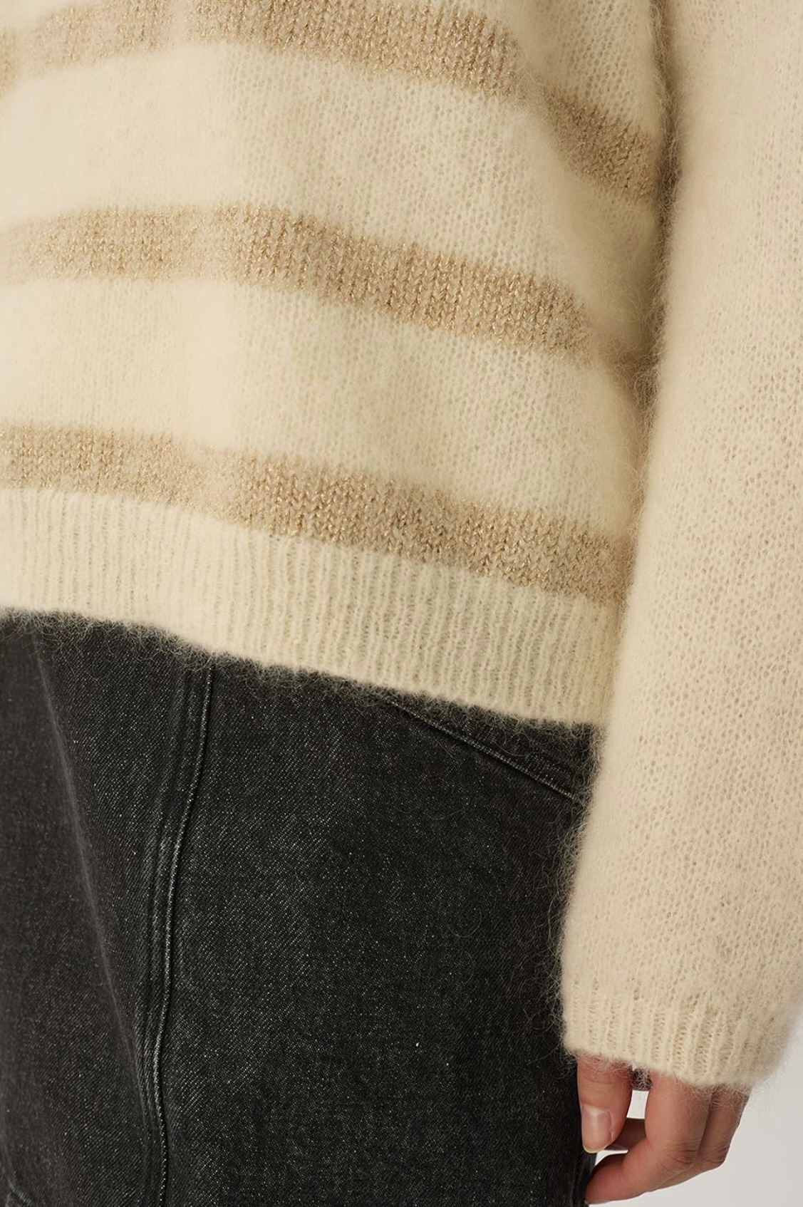 Jersey mohair aleo creme/dore - Imagen 5