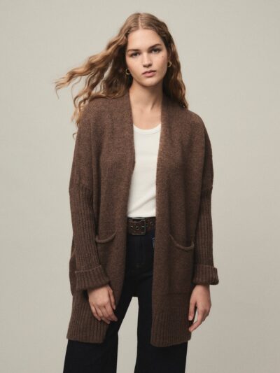 Chaqueta Camile larga abierta marrón