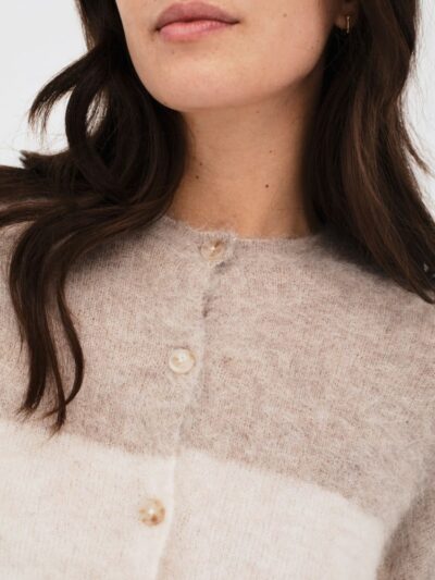 Cardigan gros bicolor crudo y beige