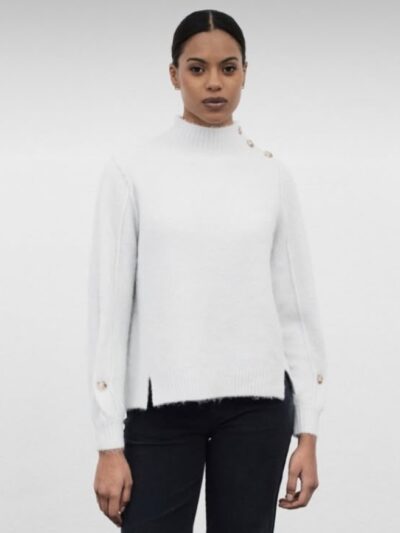 Jersey jaco cuello alto botonadura azul