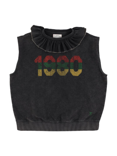 Sudadera sm collar washed black "1980"