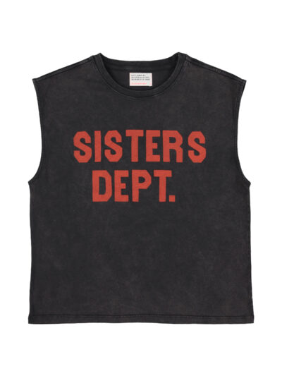 Camiseta washed black "sisters dept"