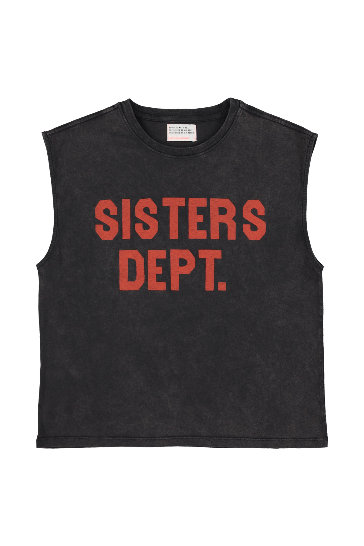 Camiseta washed black "sisters dept"