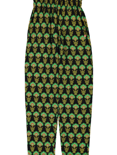 Pantalón black green flowers