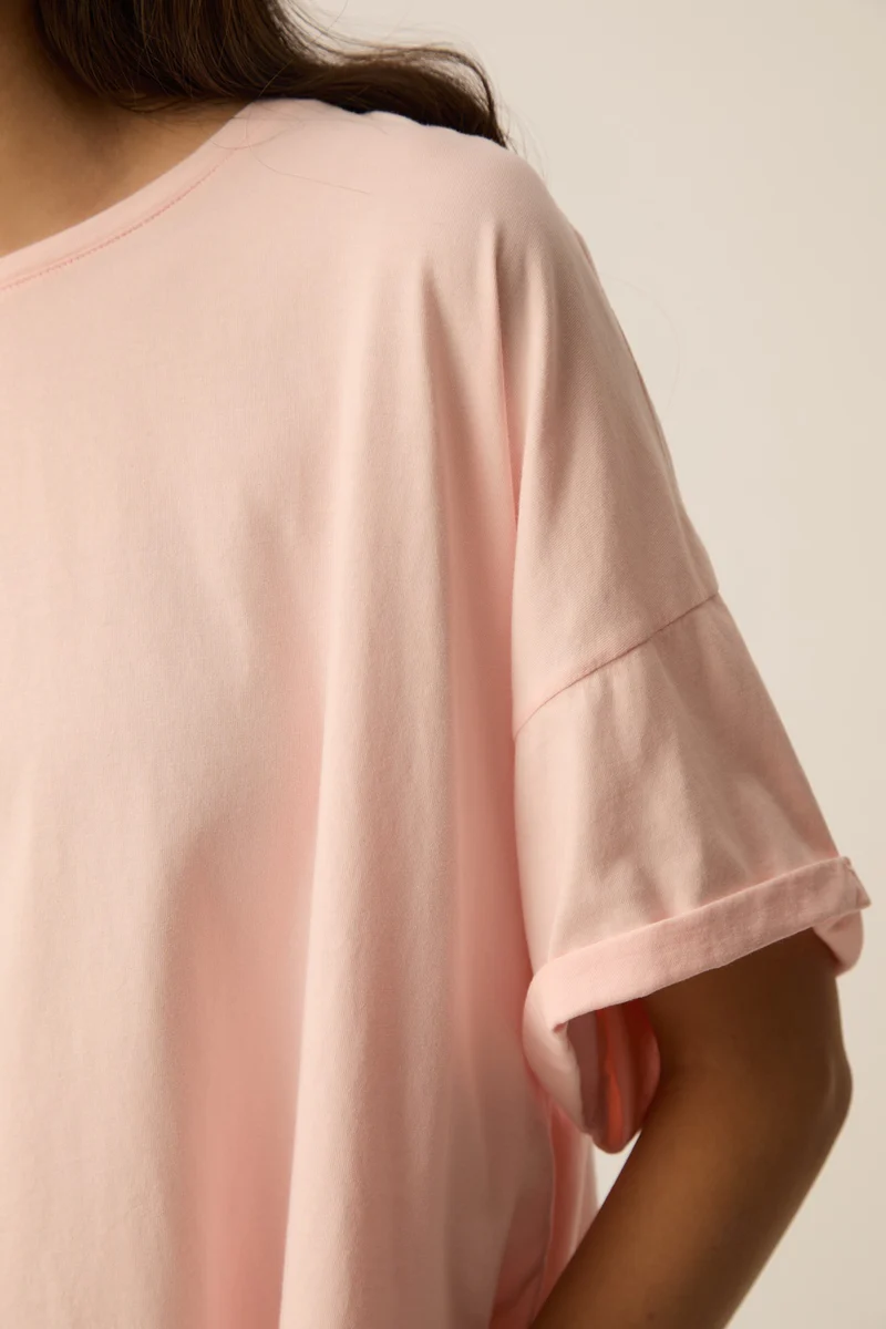 Camiseta haricia rosa pastel