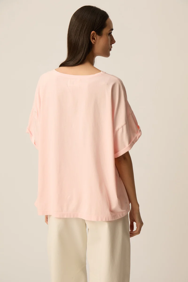 Camiseta haricia rosa pastel - Imagen 4