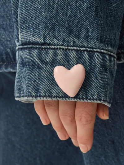 Broche marylou corazón rosa