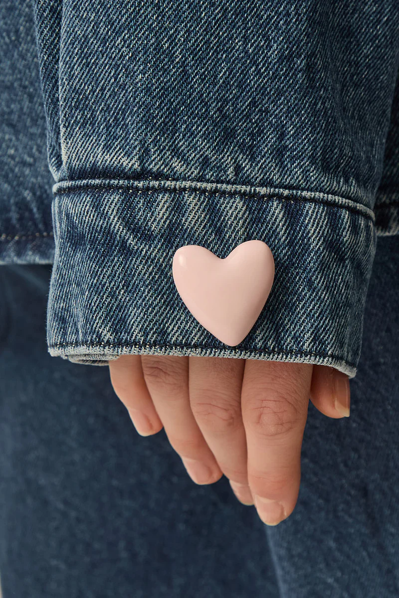 Broche marylou corazón rosa