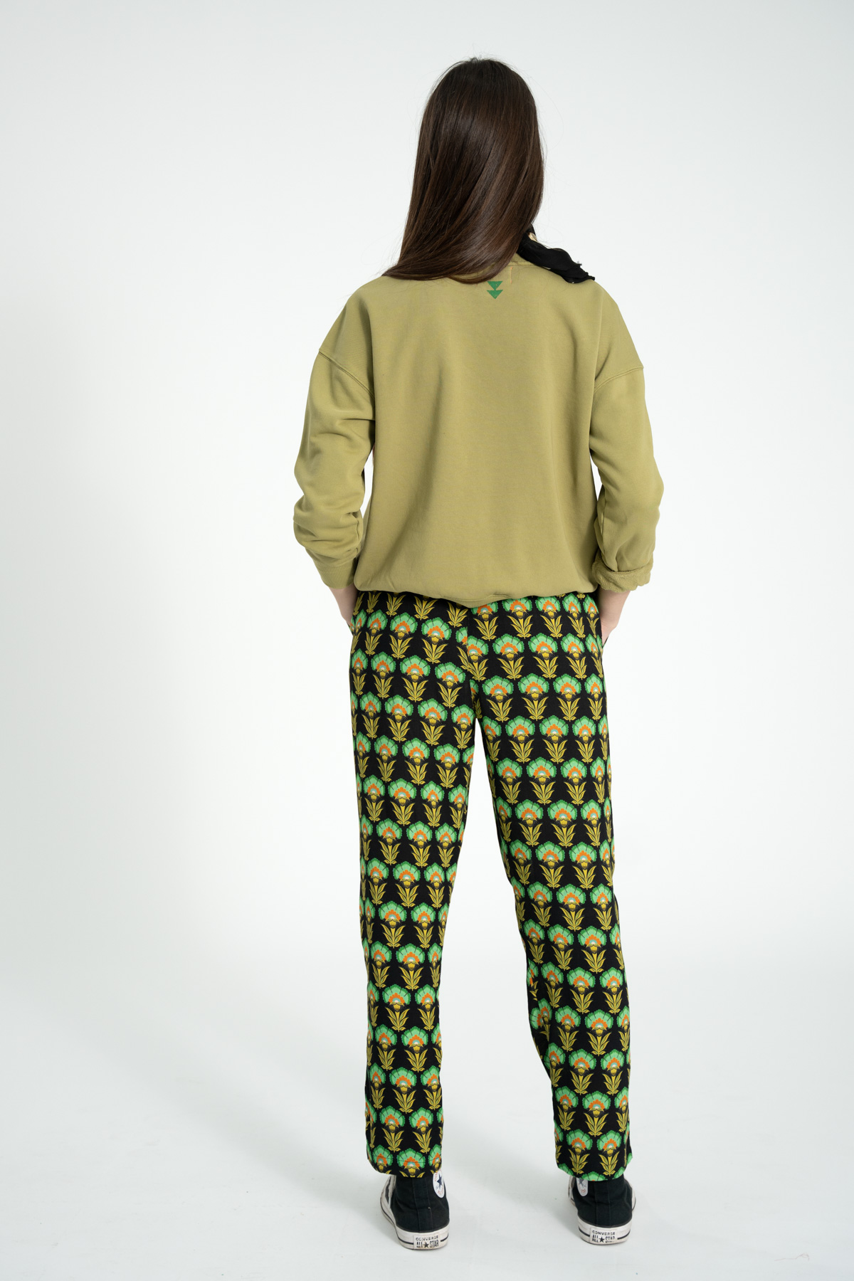 Pantalón black green flowers - Imagen 5