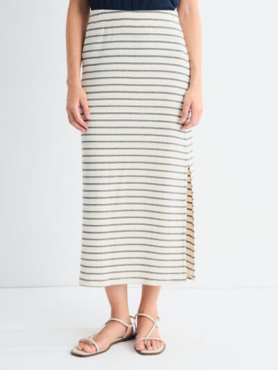 Falda larga Eliane crudo rayas
