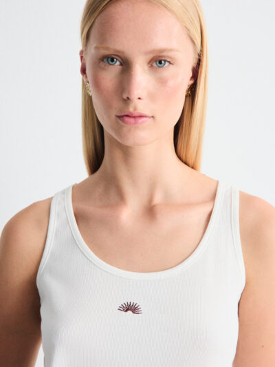 Top chac tirantes bordado blanco