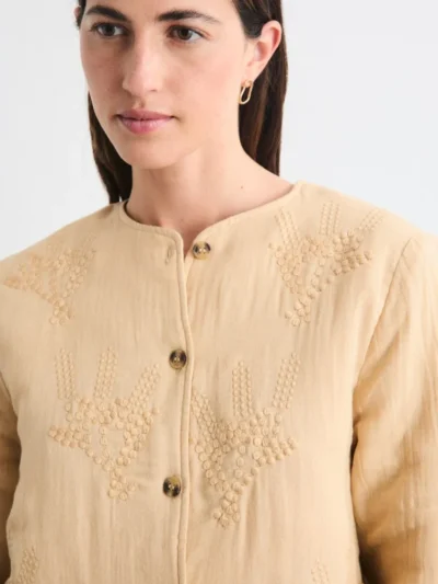 Chaqueta Altan acolchada bordada amarillo