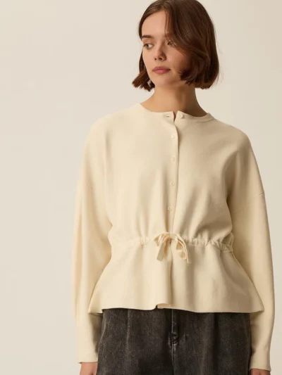 Chaqueta cárdigan bijou creme