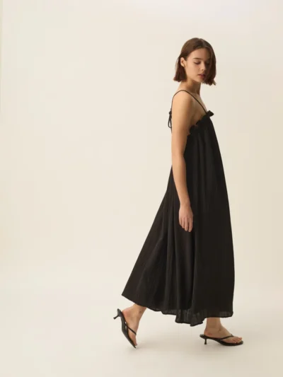 Vestido largo sopera gasa negro