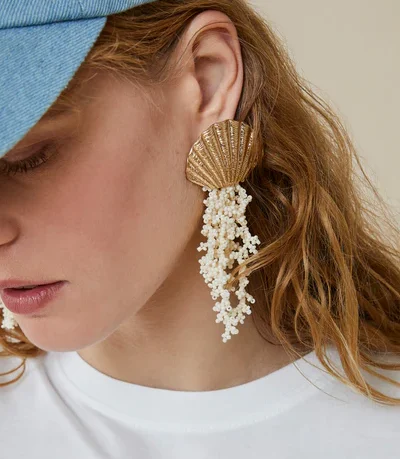 Pendientes Cleo concha dorado coral