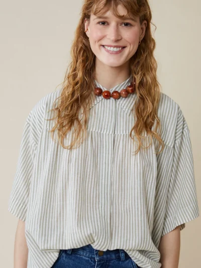 Blusa rayas reva ecru