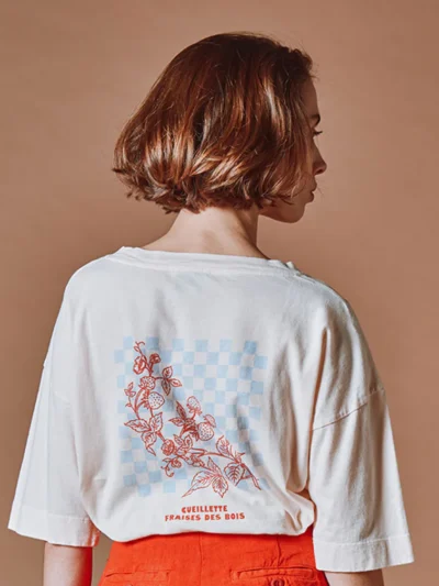 Camiseta daisy fresas creme