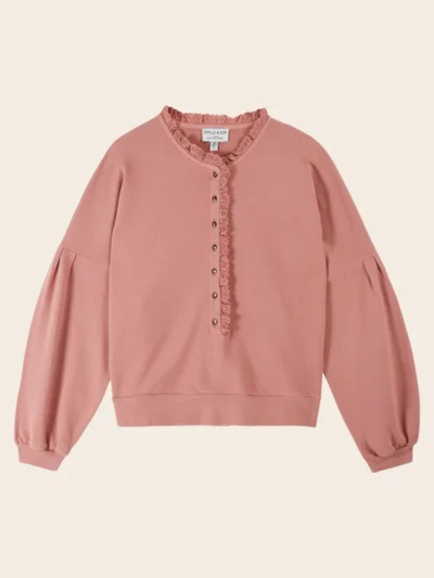 Sudadera da bordado rosa