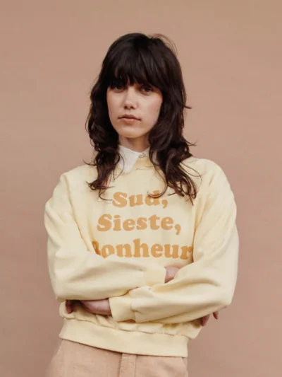 Sudadera dame "Sud, sieste, bonheur" mimosa