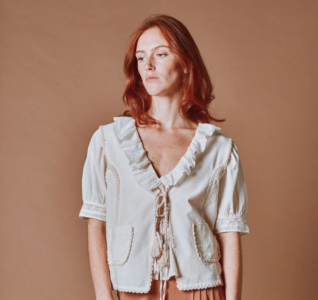 Chaleco darla crochet creme - Imagen 3