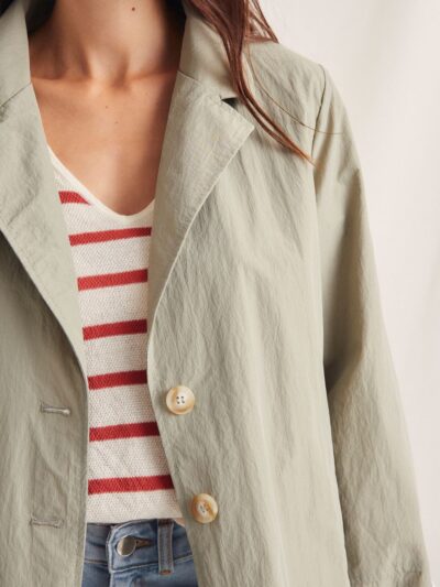 Gabardina larga jay verdoso